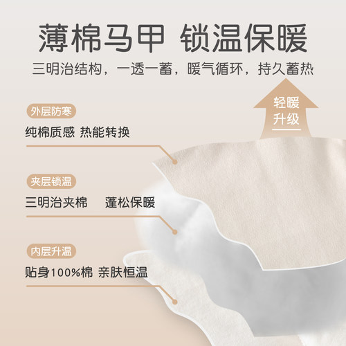 婴儿马甲春季夹棉小月龄宝宝衣服春装外穿洋气秋冬保暖坎肩马夹男 - 图0