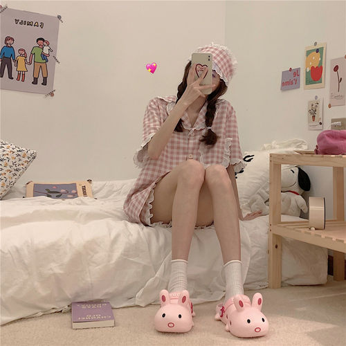 软萌立体卡通兔子包头拖女夏季可爱外穿防滑ins少女心包头凉拖鞋 - 图1