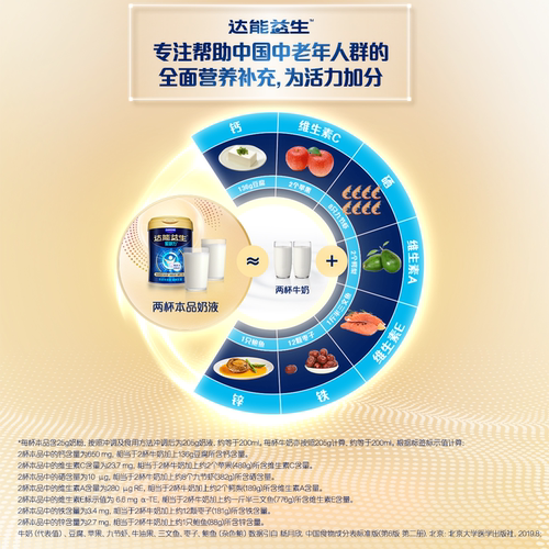 【官方正品| 叶童同款】达能益生中老年营养代谢牛奶粉益生菌高钙 - 图3