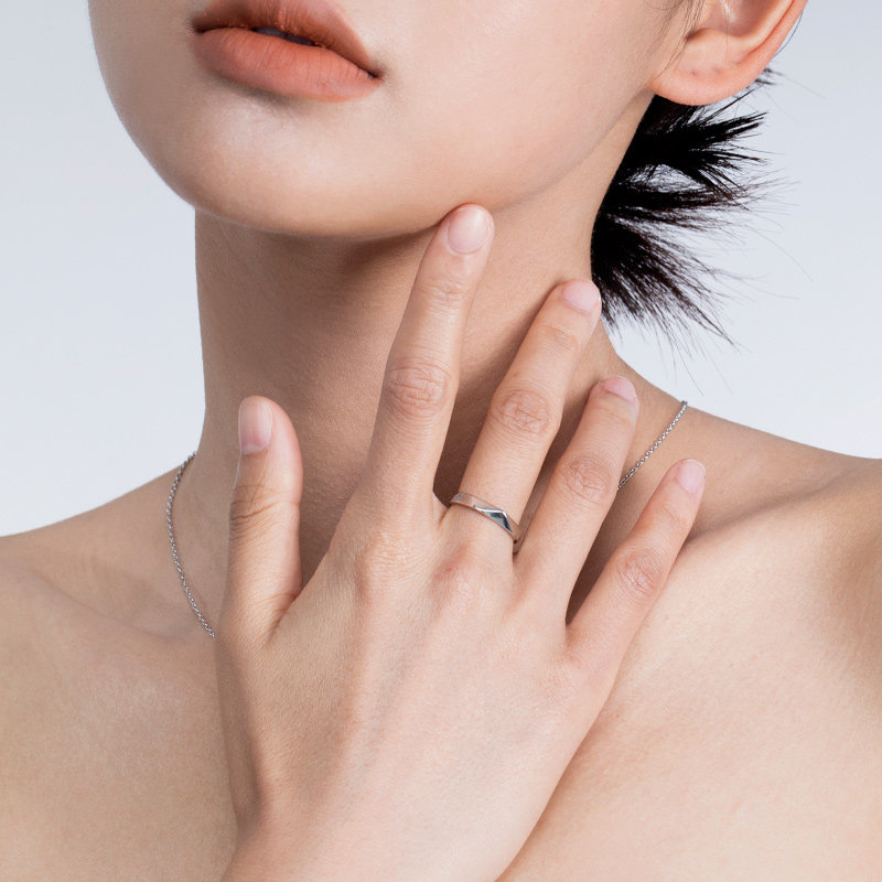 clect痕致纯银一对男女情侣戒指 clect戒指/指环