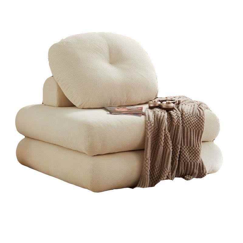 布艺单人沙发麻薯沙发床小户型客厅折叠两用奶油风豆腐块懒人沙发-图3