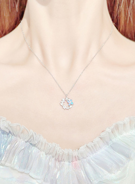 梦幻花朵纯银锁骨链甜美时尚新款