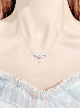 梦幻星球蝴蝶银项链甜美时尚锁骨