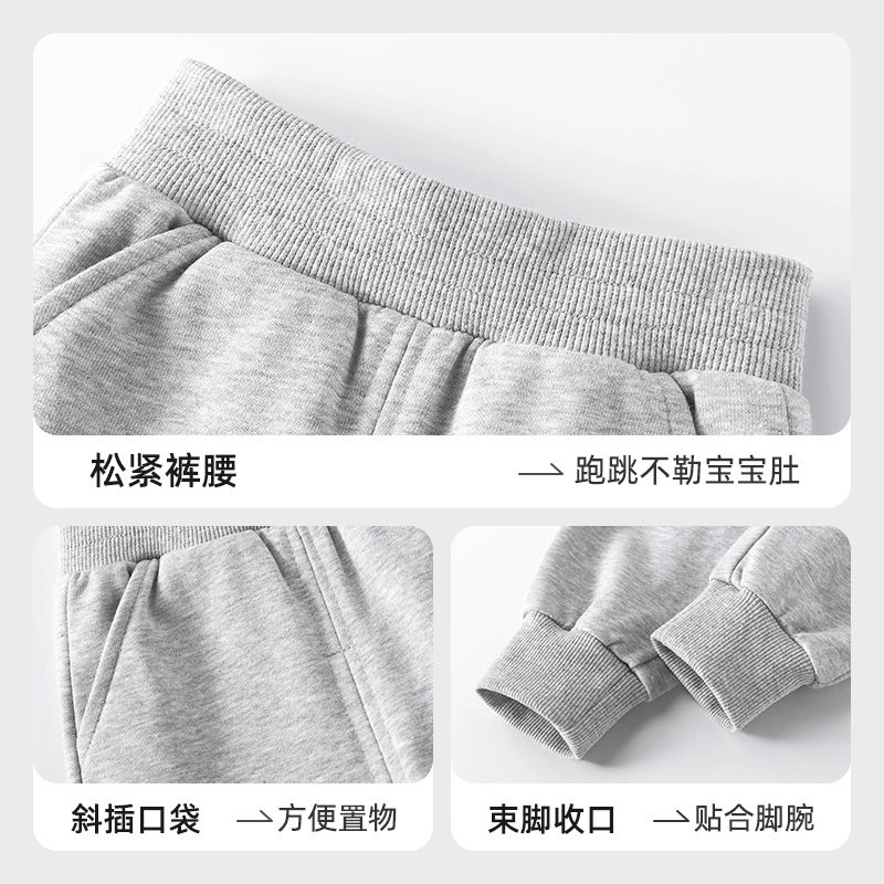 拉夏贝尔男宝宝裤子春秋男童卫裤2025新款早春儿童休闲运动裤婴儿,淘宝优惠券,粉丝福利购,淘宝优惠卷