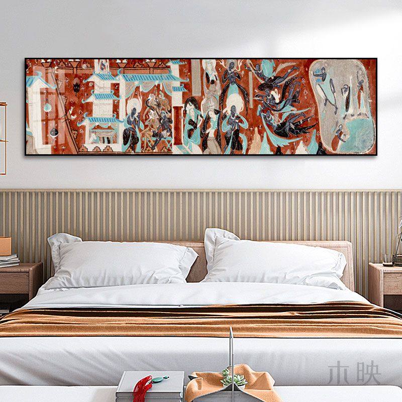 九色鹿装饰画新中式好寓意茶室书房敦煌壁画轻奢沙发背景墙挂画,淘宝优惠券,粉丝福利购,淘宝优惠卷