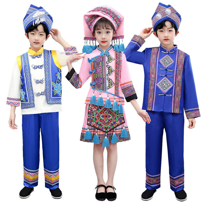 儿童壮族广西壮族三月三演出服 芊秋黛民族服装/舞台装