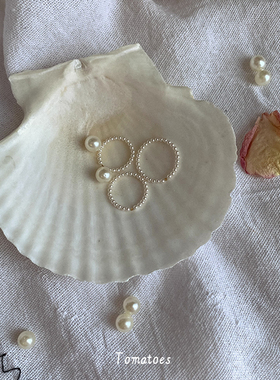 极细强光施家小珍珠戒指