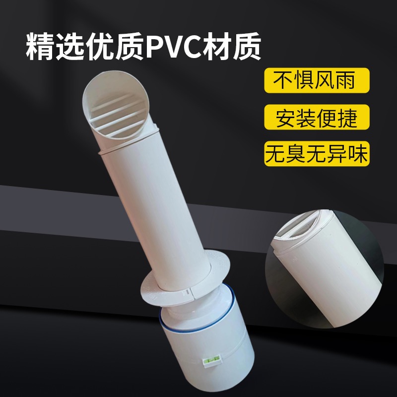 玻璃止逆阀穿墙防风罩75mm油烟机加厚风帽110塑料PVC管室内安装90-图0