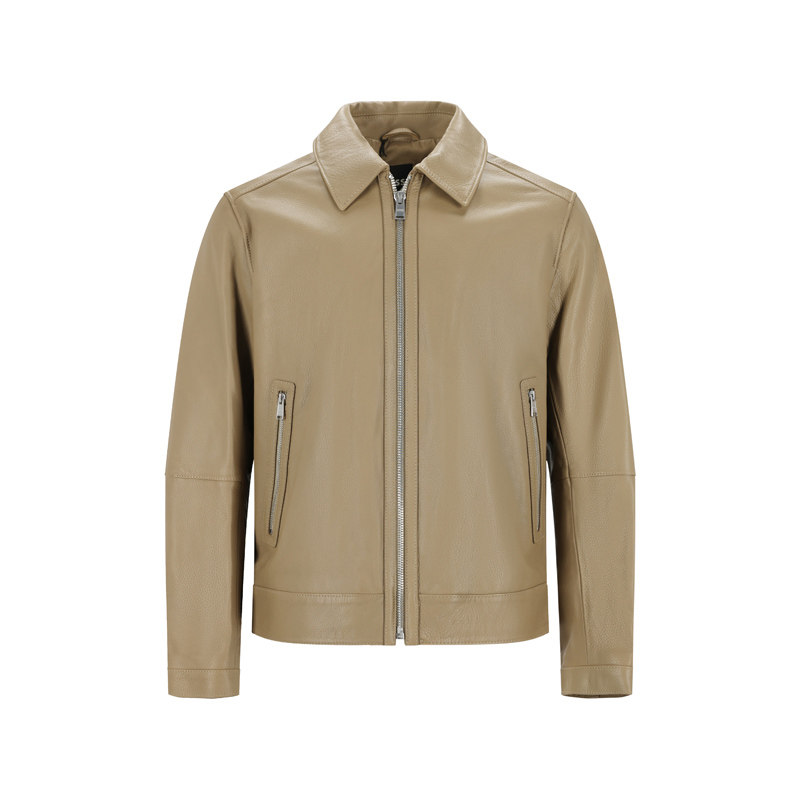 Hugo Boss 男士black系列皮衣皮夹克上衣外套 50543214,淘宝优惠券,粉丝福利购,淘宝优惠卷