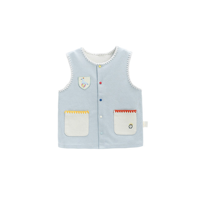 Whitewheat spring yokes imitation denim vest