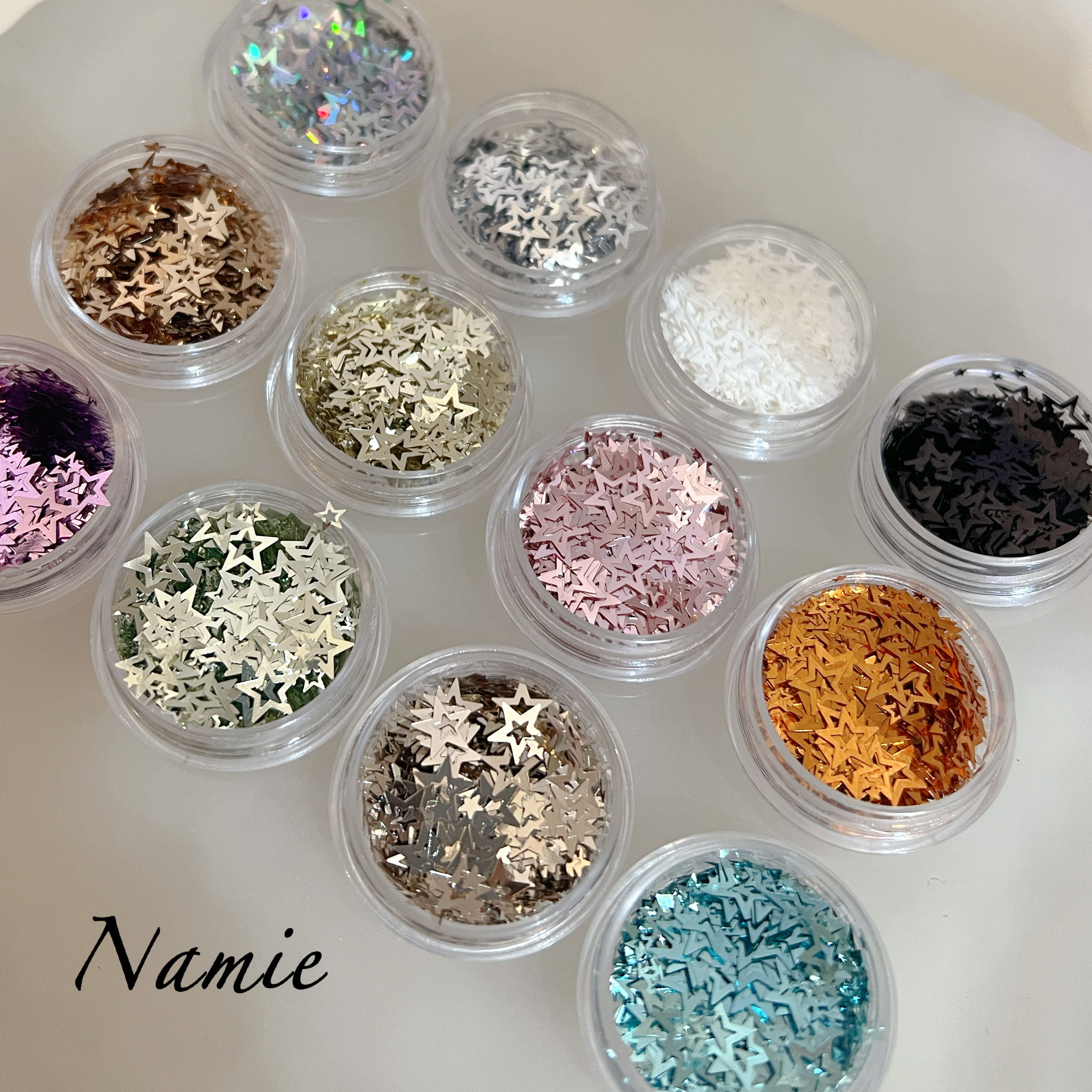 Namie圣诞氛围感超薄 彩色镂空五角星美甲亮片美甲饰品指甲装饰,淘宝优惠券,粉丝福利购,淘宝优惠卷