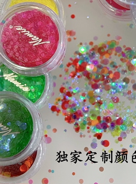Namie独家定制原创INS风超薄超服帖半透圆点波点小众美甲亮片素材