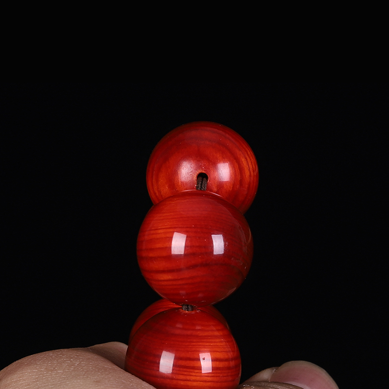 包浆固化满油全透琥珀血龙木男佛珠 吉方圆手串/宝珠