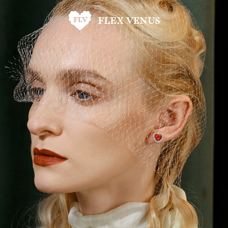 黄子弘凡同款FLV甜心耳钉小众设计时尚轻奢欧泊石耳饰情人节礼物