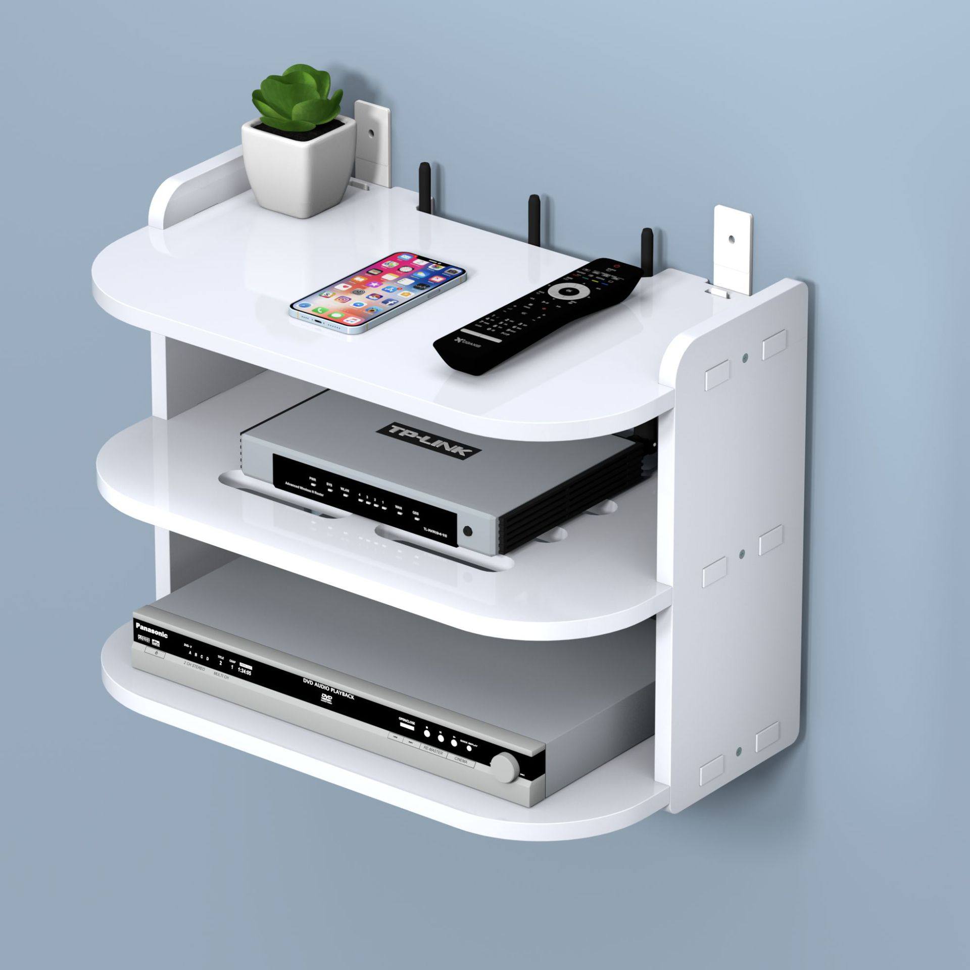 电视机顶盒放置架墙挂墙上置物架免打孔路由器收纳wifi墙面置物架,淘宝优惠券,粉丝福利购,淘宝优惠卷