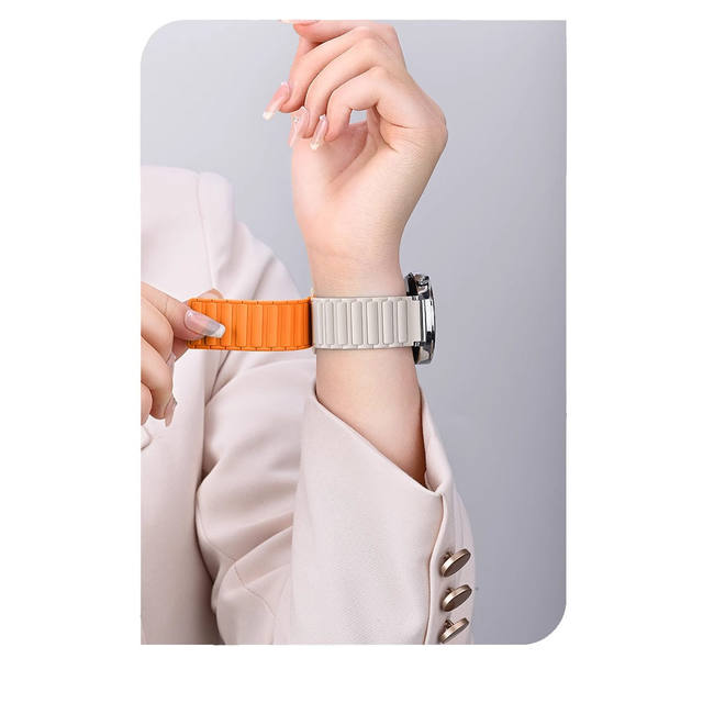 Suitable for Huawei gt5 watch strap watch gt6/gt5Pro/gt3 silicone 41mm magnetic watch chain Honor Magic/watch new sports watch strap high-end ins same style summer men and women 46