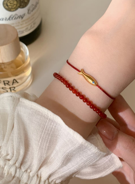 法国小众设计金色锦鲤小鱼手链