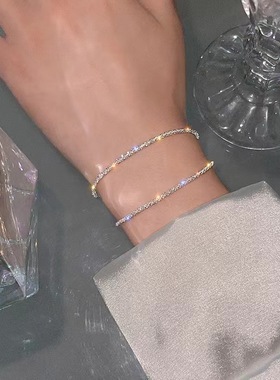 波光粼粼满天星银项链女锁骨链