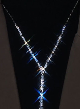 时尚百搭小众设计师超闪毛衣链