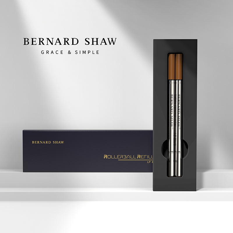 Bernard Shaw/萧伯纳宝珠笔替换笔芯黑色0.6mm德国防水不掉色水性签字笔速干笔芯专用代替芯两支装 - 图0