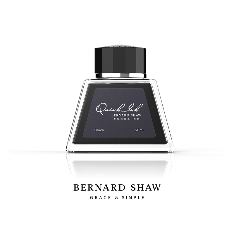 Bernard Shaw/萧伯纳墨水非碳素不堵笔钢笔专用黑色速干50ml金字塔瓶装书法练字速干LP黑-图0