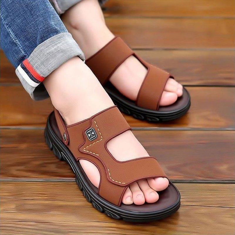 凉鞋男款2025夏季新款休闲沙滩鞋软底防滑中年爸爸开车两用凉拖鞋,淘宝优惠券,粉丝福利购,淘宝优惠卷