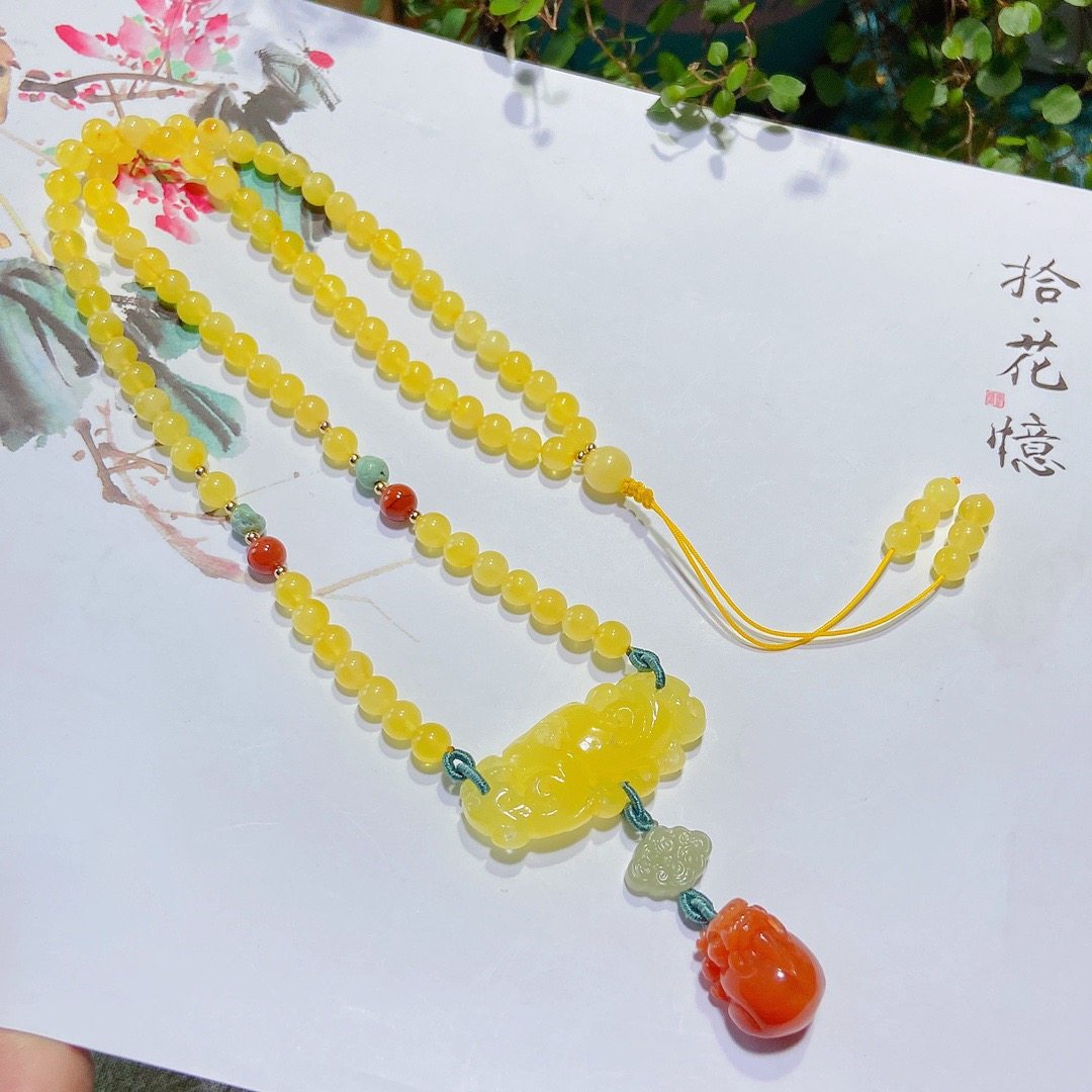 天然原矿蜜蜡貔貅吊坠项链毛衣链女款原创设计送老婆闺蜜礼物,淘宝优惠券,粉丝福利购,淘宝优惠卷