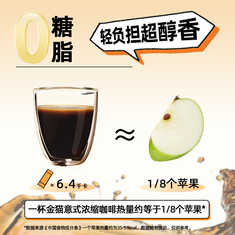 金猫咖啡意式浓缩咖啡液黑巧味阿拉比卡0糖0脂速溶黑咖啡美式咖啡
