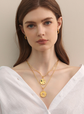 aidencandice日落余晖金币项链