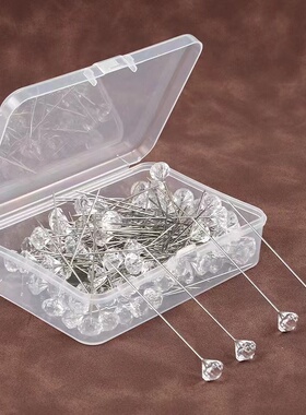白色透明钻石定位家用大头针diy