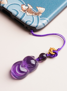 紫水晶狐狸吊坠天然萌狐项链