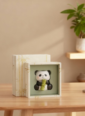 可爱熊猫摆件小白鞋保护套通用