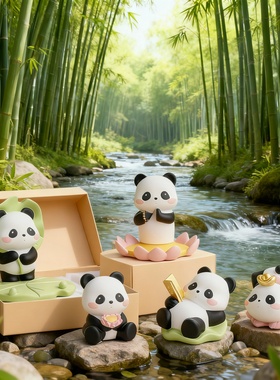 可爱熊猫造型桌面装饰摆件礼物