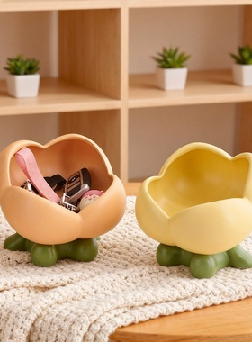 创意树脂花朵桌面收纳盒摆件