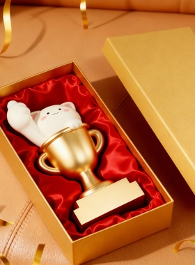 可爱卡通动物奖杯造型装饰摆件