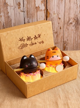 创意招财猫亚克力流沙摆件