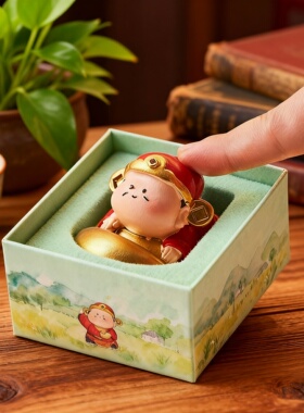 可爱财神爷磁吸树脂摆件