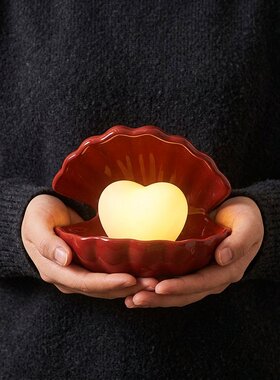 红色贝壳球形氛围灯客厅边柜用