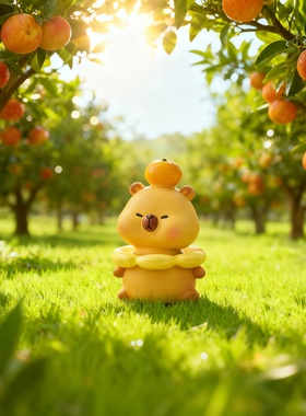 可爱小熊卡皮巴拉桌面公仔摆件