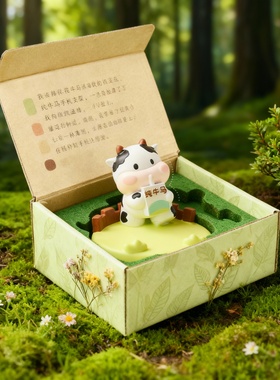 可爱奶牛牧场毛绒桌面摆件公仔