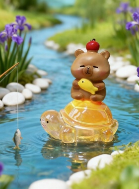 可爱小熊乌龟树脂桌面摆件