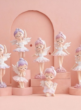 粉色可爱天使桌面摆件公主风