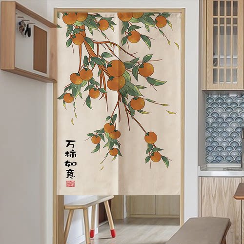 家用房门帘隔断帘厨房卫生间半帘入户挡帘免打孔遮挡帘卧室布帘子 - 图3