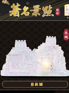 风景摆件桌面卧室建筑带灯客厅