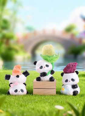 丁盲熊猫盒热卖摆件小豆公仔卡通