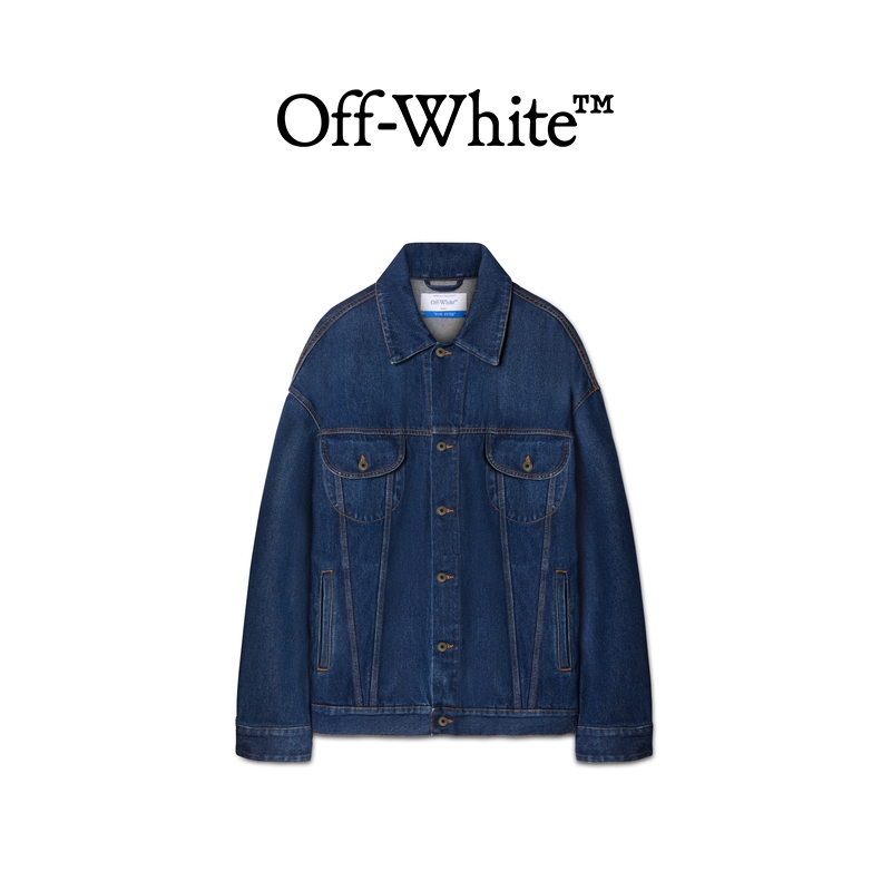 【明星同款】OFF-WHITE 24年新款男士箭头超大版型牛仔夹克外套 - 图3