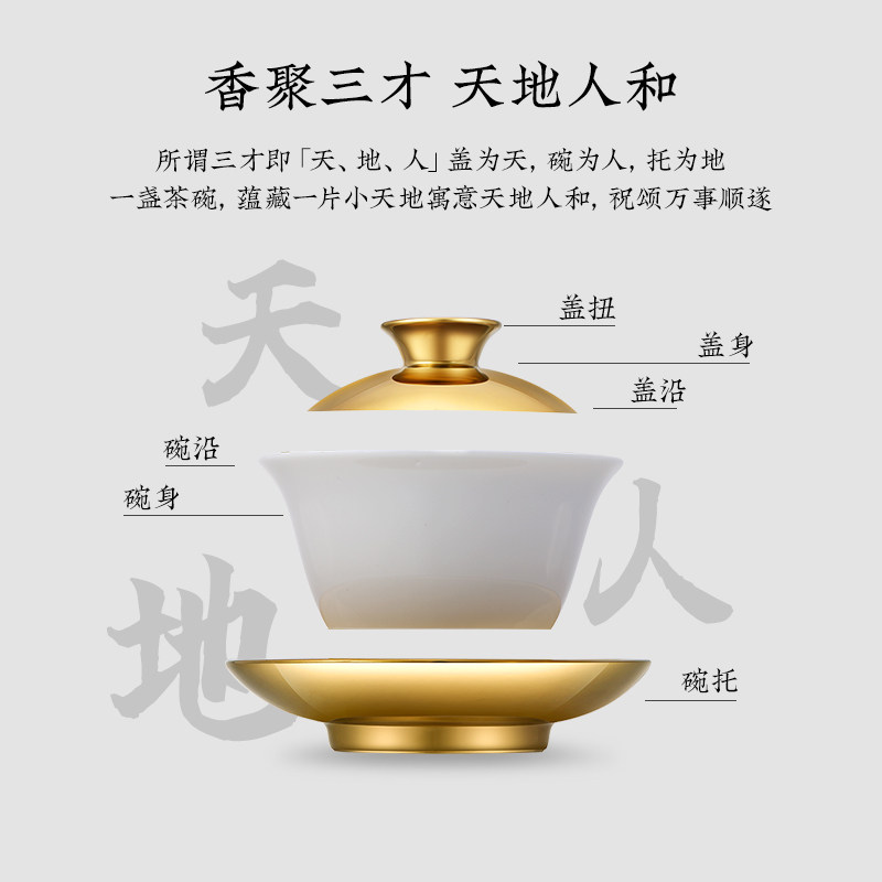 【圣诞节礼物】馥生六记盖碗茶香薰蜡烛礼盒中式国风茶碗摆件