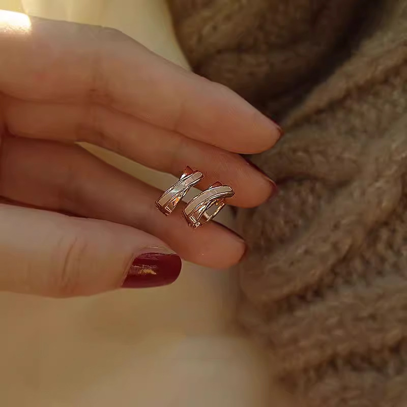 925纯银贝壳交叉耳饰女小众设计耳钉耳环高级2023年新款爆款秋冬,淘宝优惠券,粉丝福利购,淘宝优惠卷