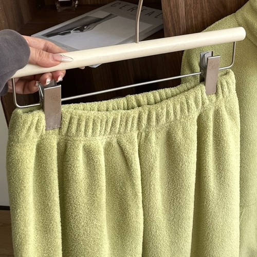 雪粒绒情侣睡衣女春秋冬季加厚拉链套软绵绵保暖男士家居服可外穿 - 图2