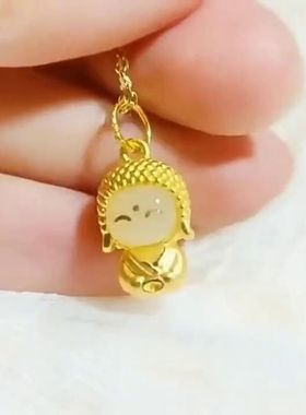 时尚小众简约笑脸佛项链女可爱潮流个性百搭锁骨链轻奢气质颈链